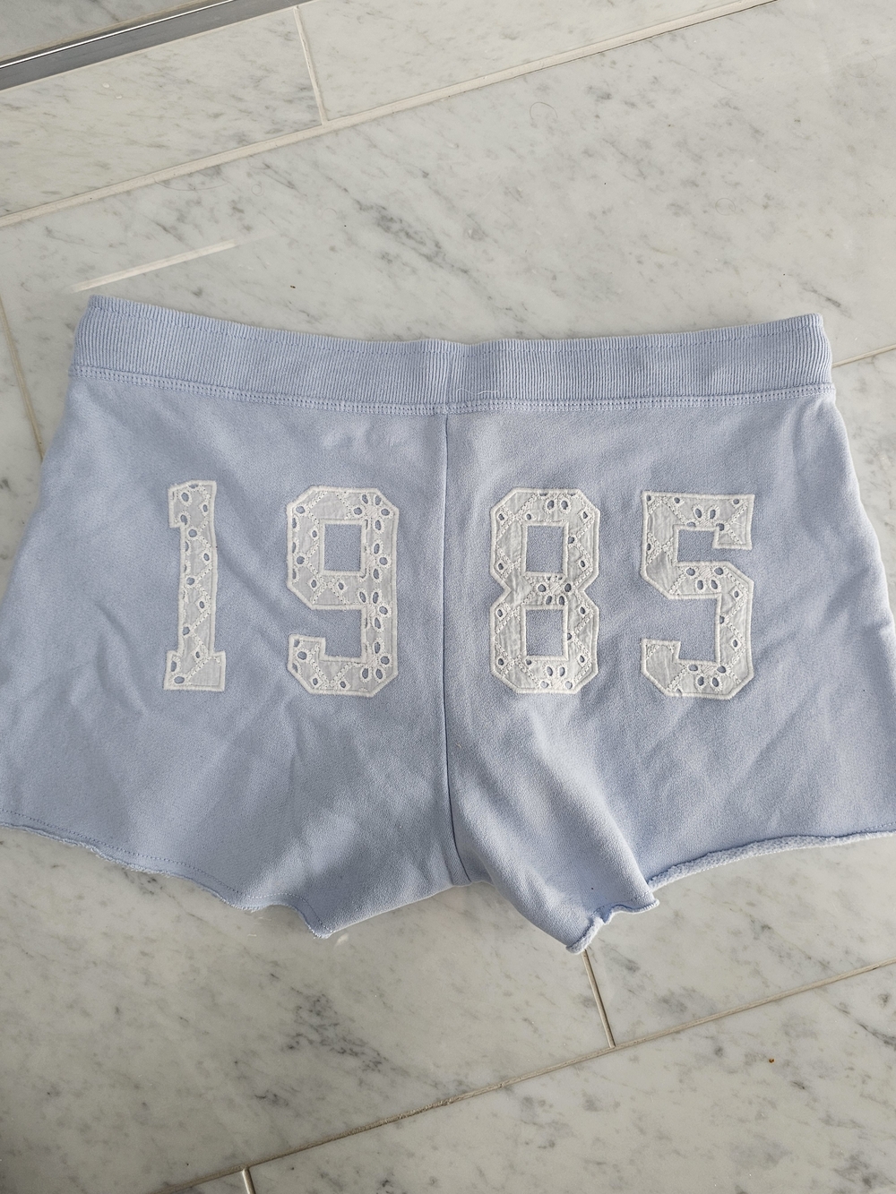 Light Blue Lace Numbered Lounge Shorts